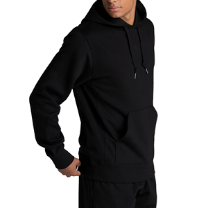 100% coton noir hommes sweats à capuche lourd polaire hiver solide motif brodé personnalisé imprimé Baggy pull à capuche pour hommes - Product Image 3
