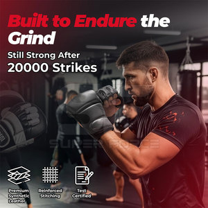 Gants MMA de qualité supérieure pour l'entraînement et le sparring avec cuir durable et poignet sécurisé Gants MMA respirants pour le kickboxing - Product Image 5