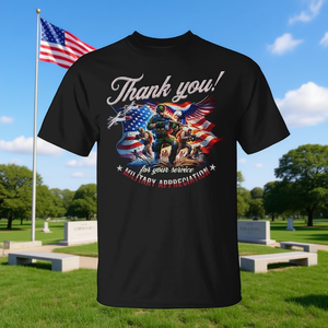 Camiseta patriótica con bandera de EE. UU. de agradecimiento militar para veteranos y miembros del servicio - Product Image 3