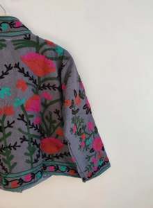 Chaqueta Bordada Suzani, Chaqueta Vintage de Moda, Bata, Vestido de Playa, Chaqueta Acolchada de Algodón, Diseño Único - Product Image 3