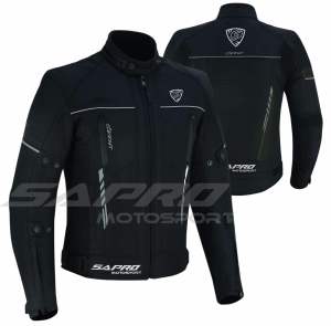 Veste de moto en textile Cordura imperméable de haute qualité pour hommes, meilleures combinaisons de moto de course de couleur noire - Product Image 1