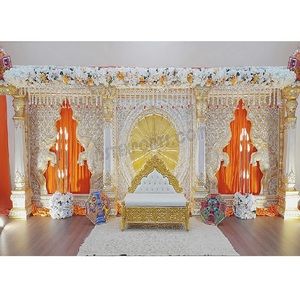 Décoration de scène de mariage traditionnelle avec cadres en forme d'éléphant pour salles de mariage d'Inde du Sud, décoration de scène d'éléphant pour mariage, aménagement de scène de mariage sri-lankais, États-Unis - Product Image 1