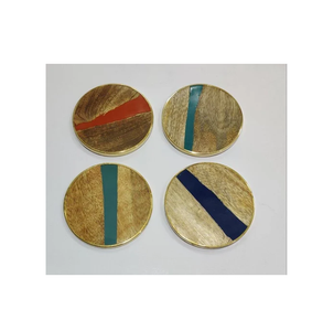 Posavasos de madera de resina epoxi redondo personalizado de alta calidad con posavasos de artículos de vajilla de granja Venta caliente - Product Image 1