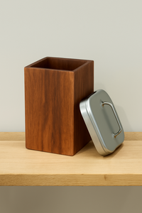 Boîte de rangement élégante en bois avec couvercle de forme octogonale pour comptoir de cuisine à domicile et organisation du garde-manger - Product Image 4