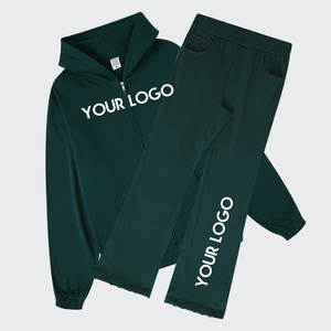 โลโก้ที่กําหนดเองขายส่งวอร์มเฮฟวี่เวทซิปฮู้ดและกางเกงขายาวไมโครบานชุด Sweatsuit ขนาดใหญ่สําหรับผู้ชาย - Product Image 2