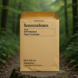 Sobres de Papel Autoadhesivos Soennecken DIN C5, 162 x 229 mm, con Ventana, 90 g/m², Color Marrón Lanolina, 500 Unidades por Paquete - Product Image 3