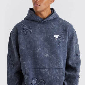 Nuevo diseño de moda ácido lavado chándal 100% algodón ligero ácido lavado chándal para la venta - Product Image 2