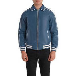 Veste en cuir véritable pour homme OEM, haute qualité, avec fermeture éclair, vente en gros, meilleures ventes, meilleur design de vêtements - Product Image 2
