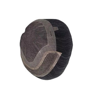 วิกผมแท้แบบโมโน ฟรอนท์ เลซ ผมจีนแท้ เกรดเวอร์จิ้น เรมี่  แบบแพทช์ ผมหยิกตรง ลอนลึก สี 1b+เทา - Product Image 5