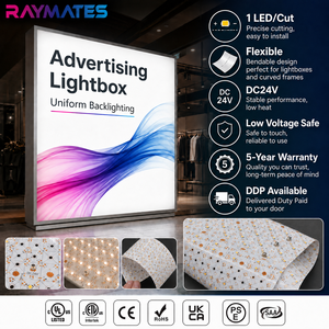 Panneau LED flexible et découpable, ultra-fin, haute luminosité, DC24V SMD 2835, personnalisable UL ETL, pour rétroéclairage publicitaire - Product Image 1