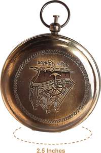 Ross London เข็มทิศกระเป๋าทองเหลืองทรงกลมสำหรับเดินเรืออุปกรณ์เดินเรือทางทะเลทำด้วยมือเคลือบแข็งสินค้าของขวัญจากราชวงศ์ - Product Image 3