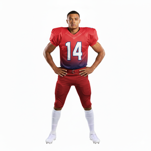 Uniforme Deportivo Personalizable de Fútbol Americano para Hombre, Transpirable, 100% Poliéster, Jersey, Pantalón Corto, Manga Corta, Personalizado en la Parte Delantera - Product Image 1