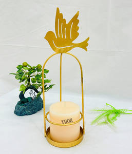 Haute qualité Vintage métal cage à oiseaux bougeoir belle suspension or décor à la maison pour les fêtes de mariage de noël - Product Image 2