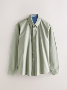 Chemise habillée en coton pour homme, coupe classique, couleur unie, col boutonné, manches longues, style décontracté chic, idéale pour le printemps - Product Image 5