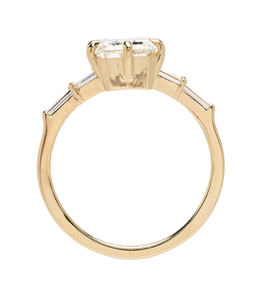 Anillo de compromiso con racimo de diamantes cultivados en laboratorio de corte esmeralda de 8x6 mm para mujer, diamante CVD, anillo de boda de oro de 14 quilates, joyería fina, corte personalizado - Product Image 3