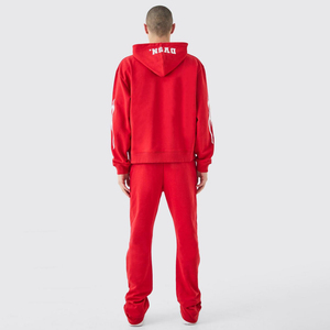 Oversized Zipper Hoodie Autumn Embroidered Custom Logo Men's Track Suit Private Label Jogger Sets Breathable Cotton <b>Tech</b> Fleece - Product Image 3