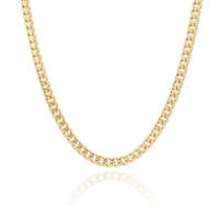 Hip Hop Bling Luxe Populaire Bold Solide 14K Miami Chaîne Cubaine Creuse Avec Un Fermoir Homard Sûr Collier Pour Hommes Cuban Link