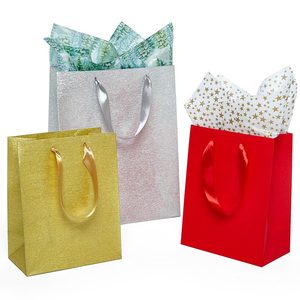 Sacs Euro métalliques avec finition brossée, sacs cadeaux élégants - Product Image 1