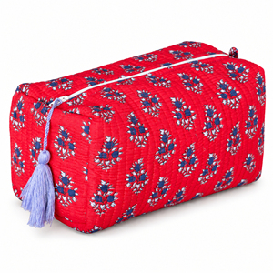 Bohemian Floral Patchwork Quilted Handblock Printed Case Artisan Crafted 100% Cotton Eco-Friendly Lightweight Small Foldable - Product Image 2