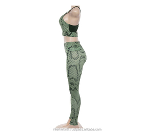 Conjunto de Yoga de 2 Piezas con Estampado de Serpiente para Mujer, Ropa Deportiva para Gimnasio, Leggings Deportivos, Ropa de Fitness y Yoga, Traje para Correr - Product Image 5