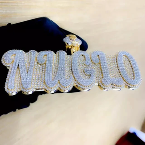 จี้เพชรโมอิส3.00แท้14K ชุบทองสีเหลืองออกแบบตัวอักษรได้ตามต้องการ - Product Image 2