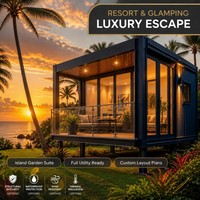 Villa de luxe pop-up à double aile, pliable, pour événements et détente VIP en bord de mer