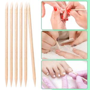 Pousse-cuticules jetables en bois, lot de 100, pour manucure et pédicure en salon et à domicile - Product Image 1