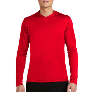 Camiseta con capucha ligera roja verdadera de manga larga Jersey de algodón para hombre deportiva - Product Image 1