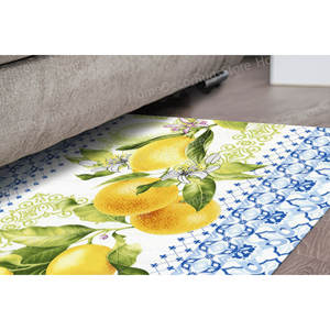 Lemon Pattern Printed <b>Rug</b>, Modern <b>Chenille</b> Design, Yellow Kitchen <b>Rug</b>,<b>Chenille</b> <b>Rug</b> - Product Image 5
