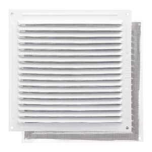 Griglia di ventilazione in alluminio con zanzariera avvitabile 200 x 200 mm. Colore Bianco - Product Image 1