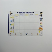 Réutilisable 1 effaçable à sec calendrier d'entraînement planificateur de Fitness tableau électrostatique Durable polystyrène matériel tableau blanc Surface statique