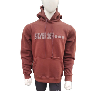 Sudadera con capucha de talla XL para hombre, sudadera 100% de algodón mezclado transpirable 3D Silicon Puff estampado sólido de gran tamaño suelto invierno - Product Image 1