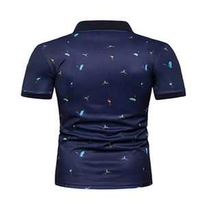 เสื้อโปโลปักโลโก้สำหรับผู้ชายเสื้อลำลองแขนสั้นผ้าสแปนเด็กซ์โพลีเอสเตอร์ฤดูร้อนสีทึบดีไซน์เรียบง่าย - Product Image 5