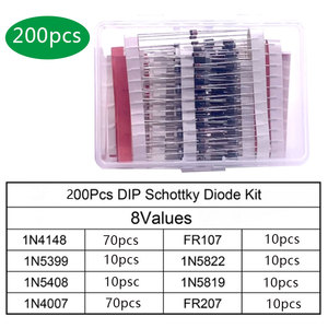 100/200PCS 정류기 다이오드 쇼트키 다이오드 키트 1N4007 1N4148 1N5408 1N5819 1N5822 1N4001 1N4004 1N5404 FR107 FR207 고속 스위칭 - Product Image 2