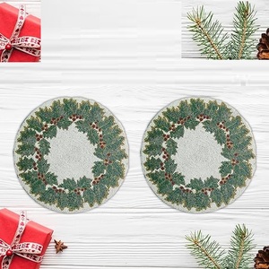 <b>Top</b> Quality Unique <b>Christmas</b> <b>Tree</b> Design Handmade Glass Beaded <b>Table</b> Placemat at Wholesale Price Embroidered - Product Image 5