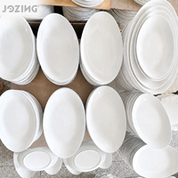 Assiettes en céramique blanches pures de 1 tonne, formes variées, vendues à la tonne – Vaisselle en céramique en gros à prix imbattables