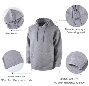 Sweat à capuche pour hommes Sweat à capuche pour hommes Sweat à capuche décontracté de couleur unie pour hommes - Product Image 2