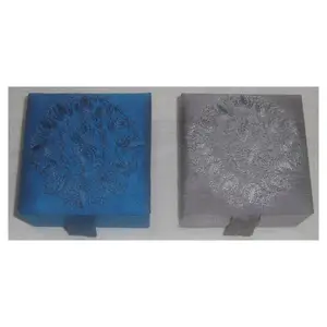 Handmade Unique Design Best Quality Square Shape Gray & Blue Color Embroidery Home Decorative Jewelry Box