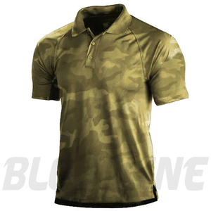 Polo de Manga Corta para Hombre Bloodline, Color Sólido, Tejido Transpirable, Corte Regular Informal, Azul Marino - Product Image 6