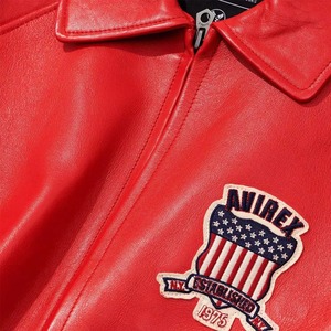 Chaquetas Avirex para Hombre Hechas de Cuero de Alta Calidad con Logotipo Personalizado, Chaqueta Averix Roja para Hombre de Cuero Grueso con Logotipo Personalizado en Oferta - Product Image 3