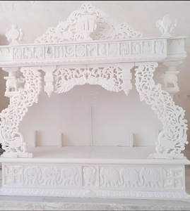 SARTE INTERNATIONAL Home Temple Estatua de mármol blanco indio tallada a mano Tamaño personalizado Diseño religioso Casas Oficinas Villas Low - Product Image 4