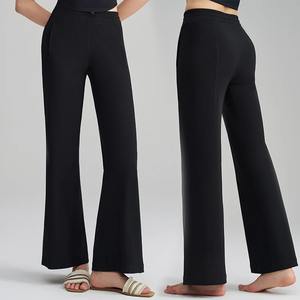 Pantalon de survêtement taille haute pour femme Pantalon de tous les jours en toile extensible confortable avec ceinture élastique et poches - Product Image 5