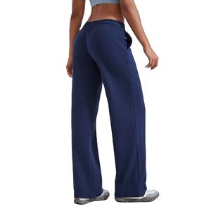 Pantalon de survêtement pour femme à taille élastique, taille haute, avec logo personnalisé, uni, vierge, pour l'hiver, coupe droite - Product Image 2