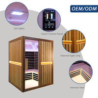 Ruang Sauna Inframerah Jauh Hemlock Smart Control untuk 3 Orang, Grosir, untuk Spa Rumah dan Gym