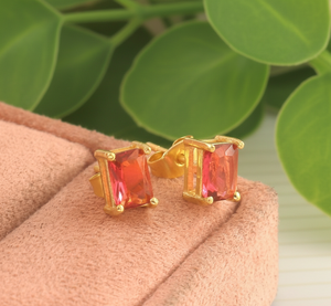 Aretes de Plata Esterlina 925 con Circonitas Rosadas, Chapados en Oro, Libres de Níquel, para Mujer, Regalo para Fiesta - Product Image 4