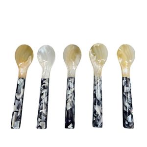 Handmade Polished Black Mother of Pearl Spoon Spoons <b>Set</b> for Dessert Caviar Hotel Restaurant Coffee Wholesale Vietnam - Product Image 1
