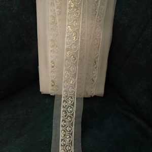 Vente en gros de tissu de dentelle perlée brodée de haute qualité avec fleurs 3D, paillettes, perles et tulle pailleté pour mariage - Product Image 1