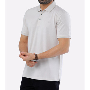 Polo d'été en coton mélangé pour homme, tenue élégante et confortable en tissu doux - Product Image 2