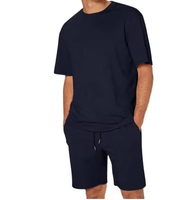 Ensemble de t-shirts décontractés respirants pour hommes, été, 2 pièces, vêtements de sport, 100% fibre de bambou, impression personnalisée de la marque, col rond, sans couture