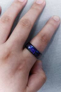 Galaxy Space Fire Opal Luxury Band Unique Cosmic Look FieryOpal Shine Idéal pour les couples Spiritual Fashion Stylish Jewelry Lovers - Product Image 3